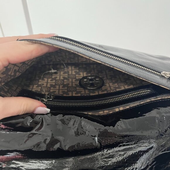 Tory Burch Black Patent Leather Clutch Bag - Picture 6 of 9